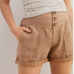 Aerie Twill V Shorts - Linen Blend